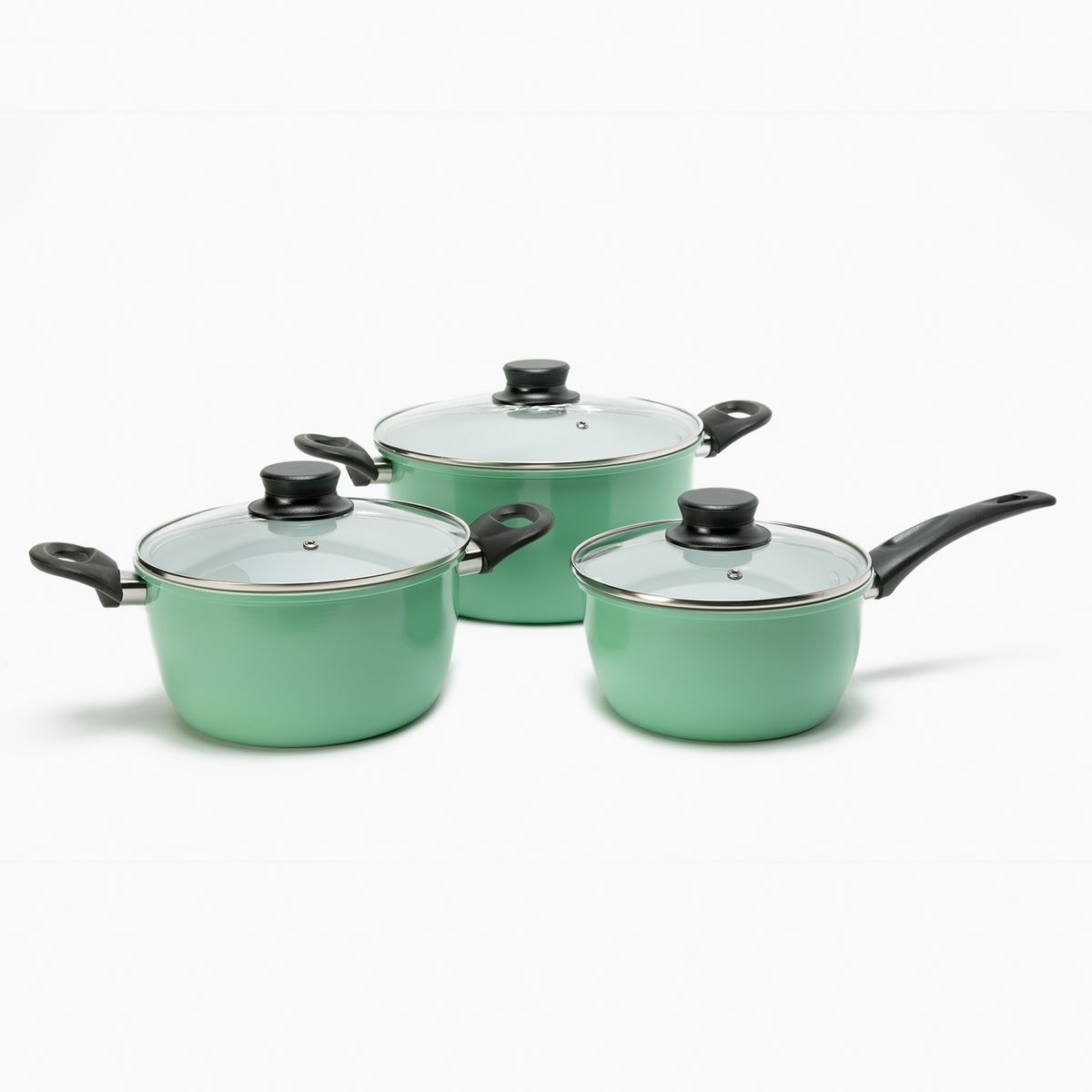 MICA - Batería De Cocina Aluminio Bottura Menta 7 Piezas