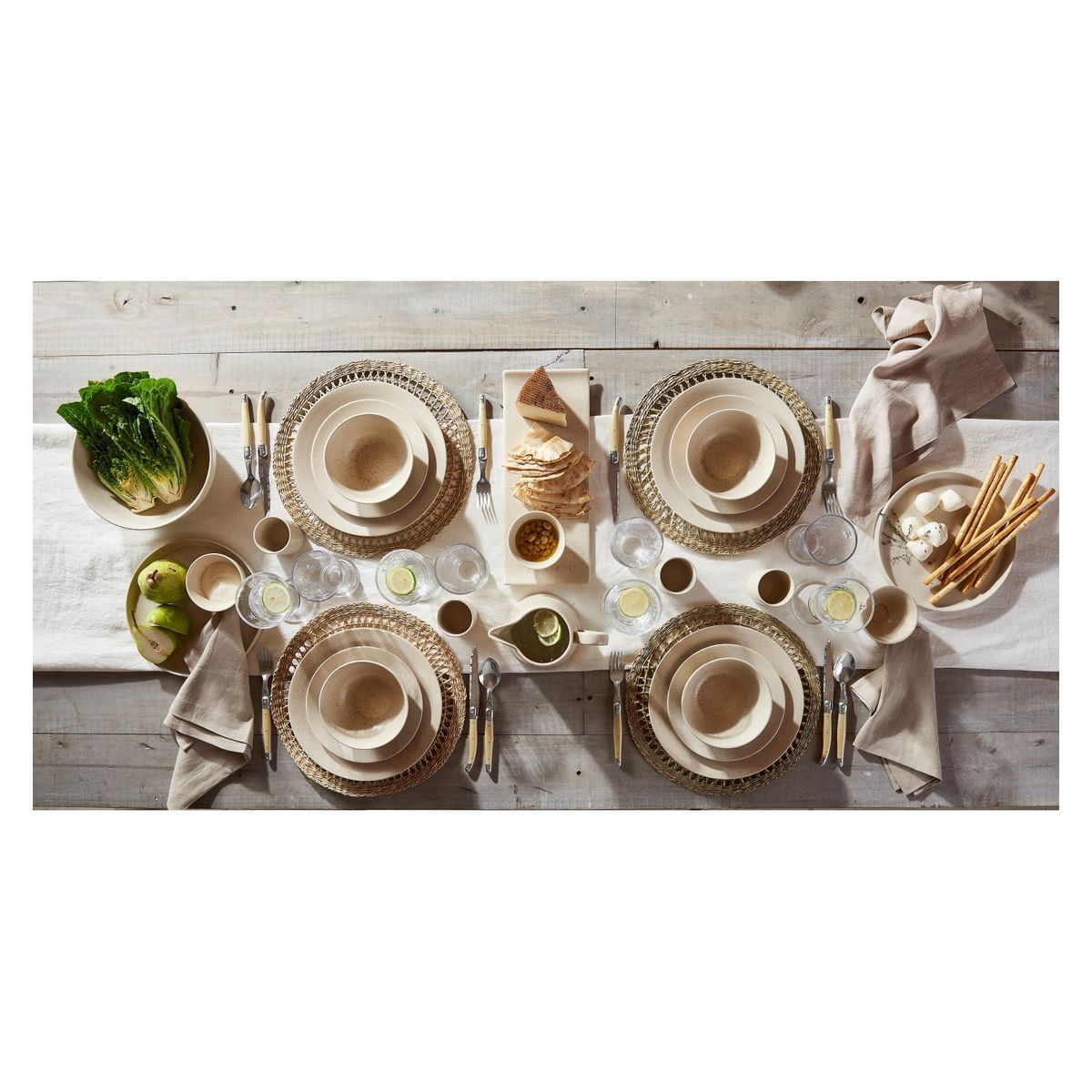 BASEMENT - Bandeja Rectangular Sushi Gres Basement Blanca