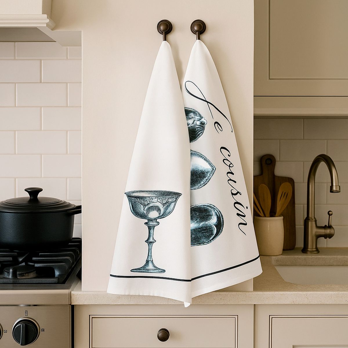 MICA - Set de Paños de Cocina Mica Algodón Estampados 2 Unidades