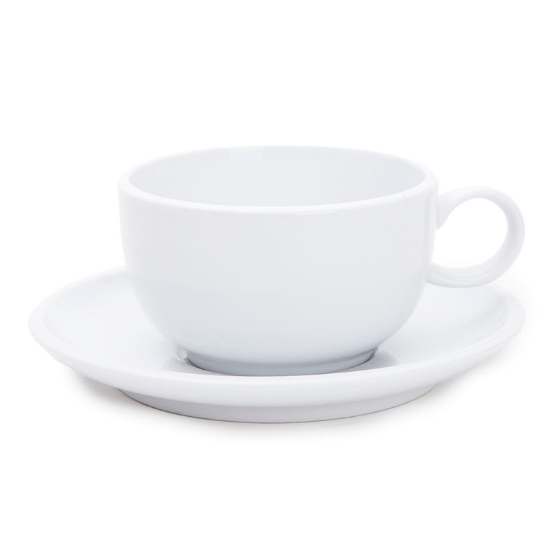 BASEMENT - Taza de Té Basement Flat Edge con Plato Loza Blanca