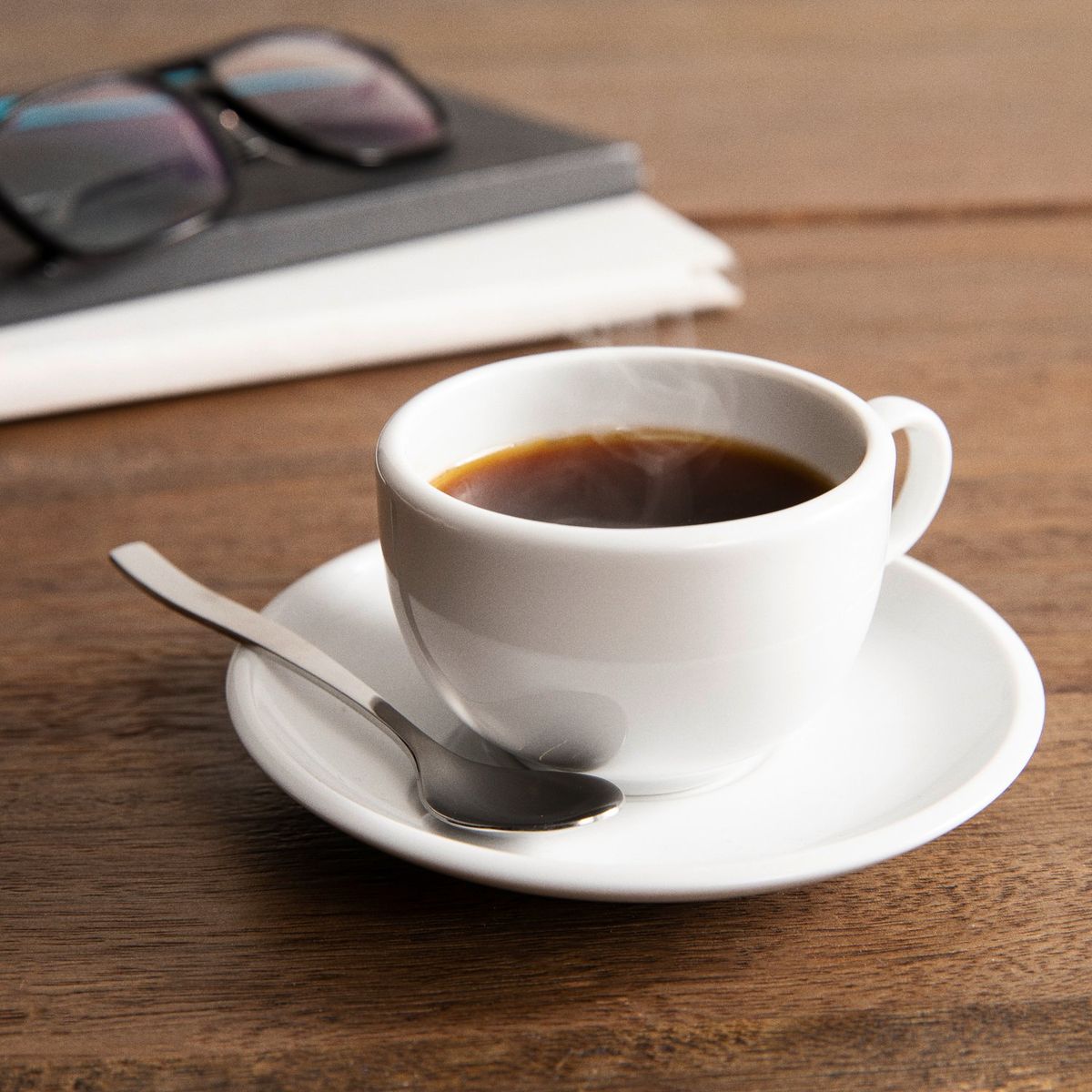 BASEMENT - Set De Taza 100 Ml Con Plato Porcelana Blanca Basement