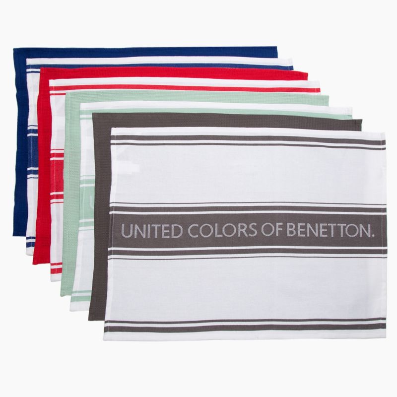 BENETTON - Set 8 Paños de Cocina Franjas 50x70Cm Benetton