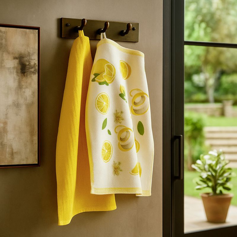 MICA - Set de Paños de Cocina Mica Limones Algodón 2 Unidades