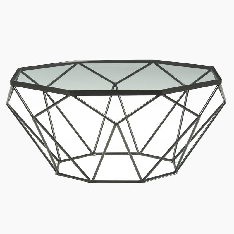 BASEMENT HOME - Mesa de Centro Esmeralda Vidrio Octagonal