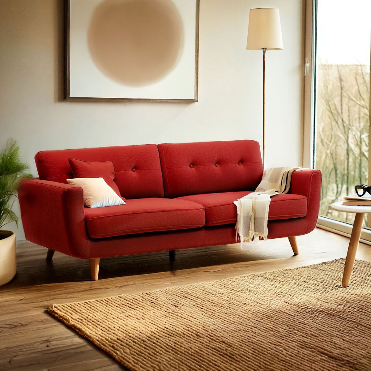 BASEMENT HOME - Sofá 3 Cuerpos Córcega Tela Basement Home