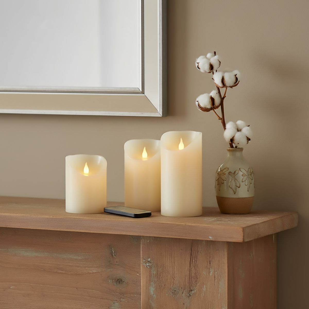 MICA - Set de Velas Mica Cera con Led y Control Remoto
