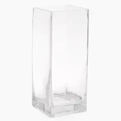 MICA - Florero de Vidrio Diseño Cuadrado 22 cm