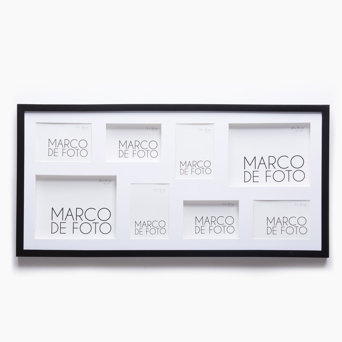 MICA - Marco de Foto Negro 8 Fotos