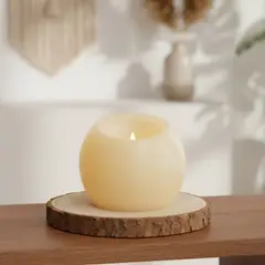 MICA - Vela Decorativa Led Básica Bola 8X10 Cm