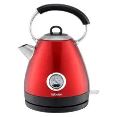 WURDEN - Hervidor Eléctrico Retro Termómetro 1.7 L Rojo