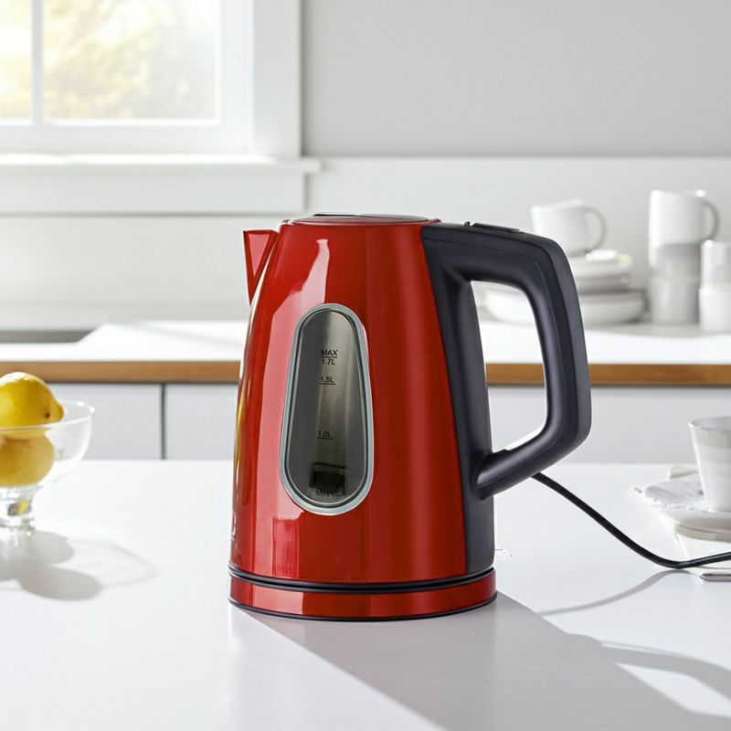 RECCO - Hervidor Eléctrico Recco 1.7 Litros Acero Inoxidable Rojo