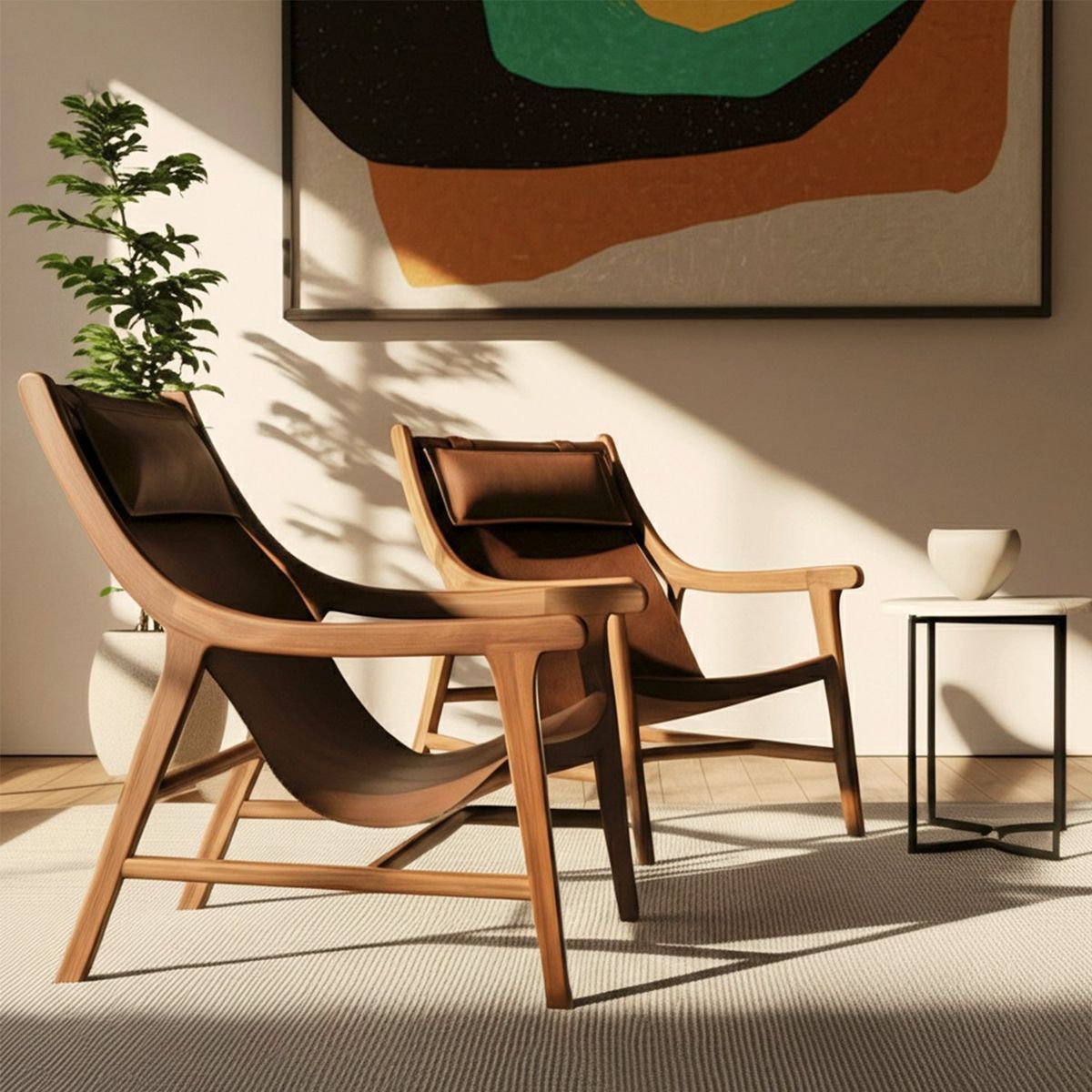 BASEMENT HOME - Poltrona De Cuero Basement Home New Safari Estilo Moderno Marrón