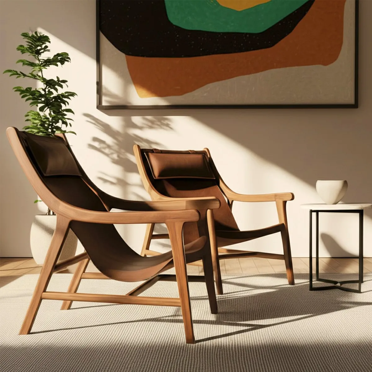 BASEMENT HOME - Poltrona De Cuero Basement Home New Safari Estilo Moderno Marrón