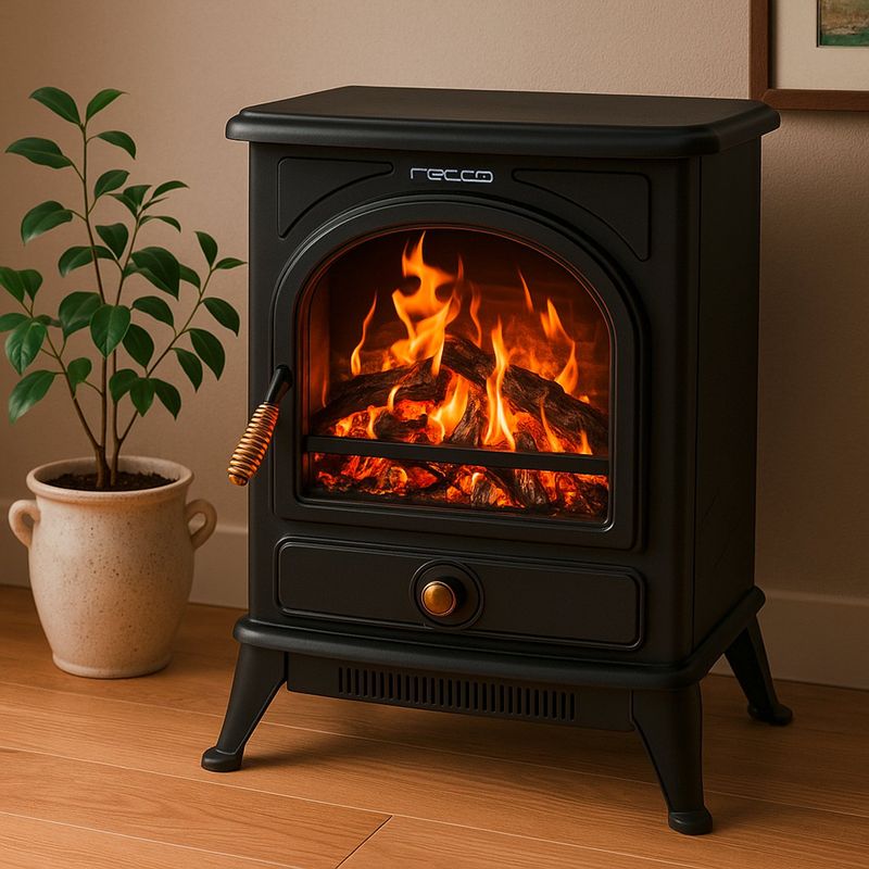 RECCO - Estufa Eléctrica Recco ND-187H Tipo Chimenea 1800W