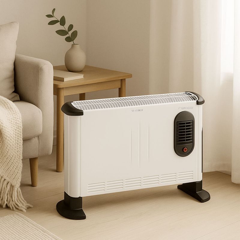 RECCO - Estufa eléctrica Recco 2000W con Termostato y Timer