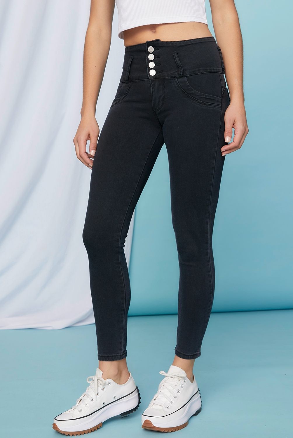 SYBILLA - Jeans Skinny Push Up Tiro Alto Mujer Sybilla