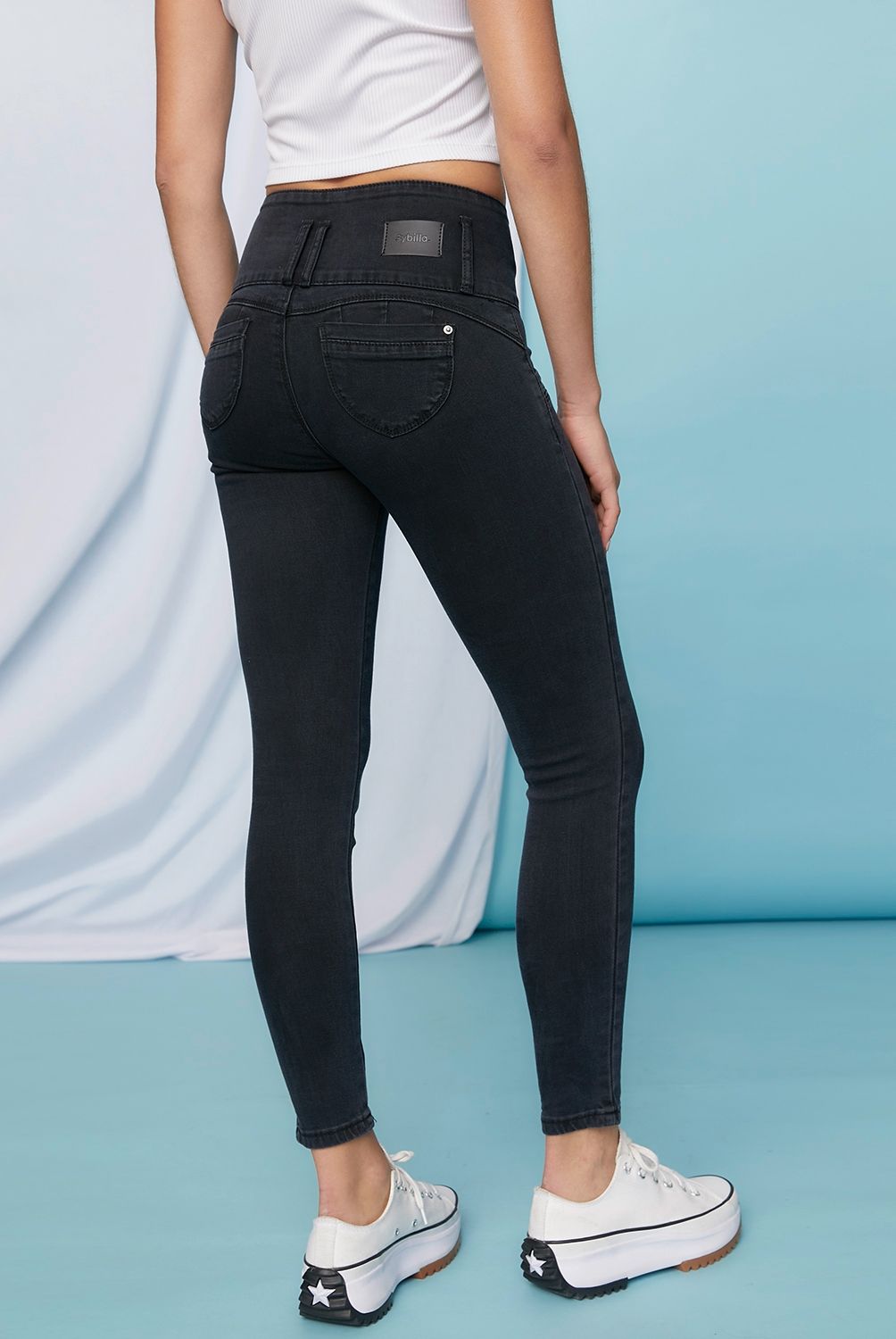 SYBILLA - Jeans Skinny Push Up Tiro Alto Mujer Sybilla