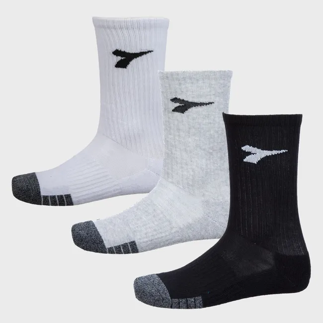 DIADORA - Pack De 3 Calcetines Largos Deportivos Hombre Diadora