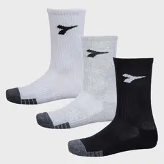 DIADORA - Pack De 3 Calcetines Largos Deportivos Hombre