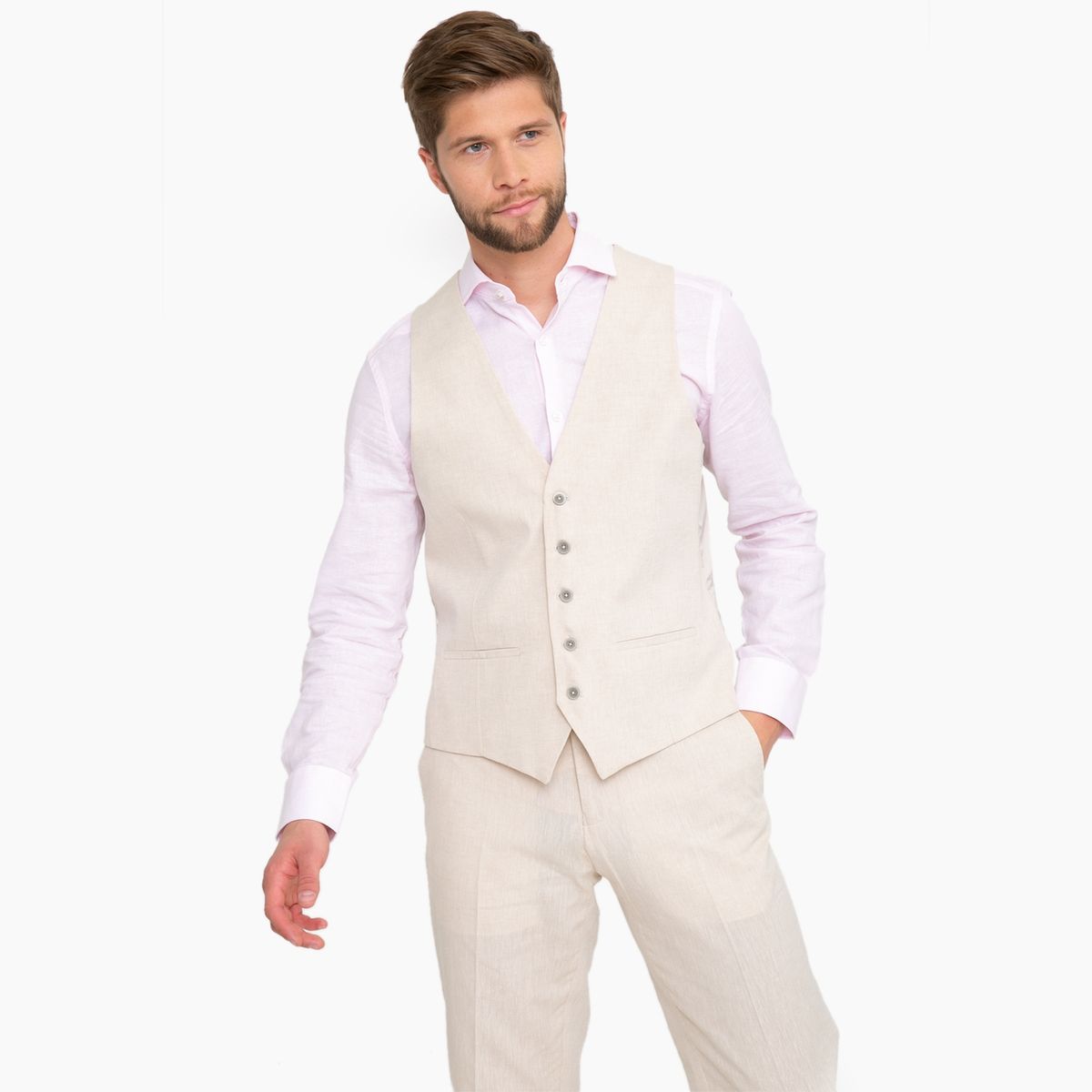 BASEMENT - Chaleco de Traje Lino