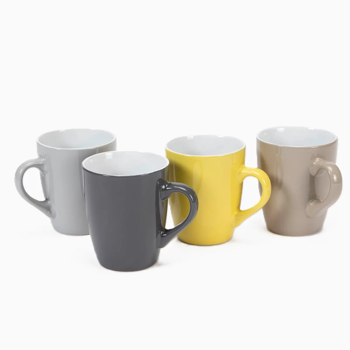 MICA - Set 4 Tazas Mug Cerámica Colores 370 ml Mica