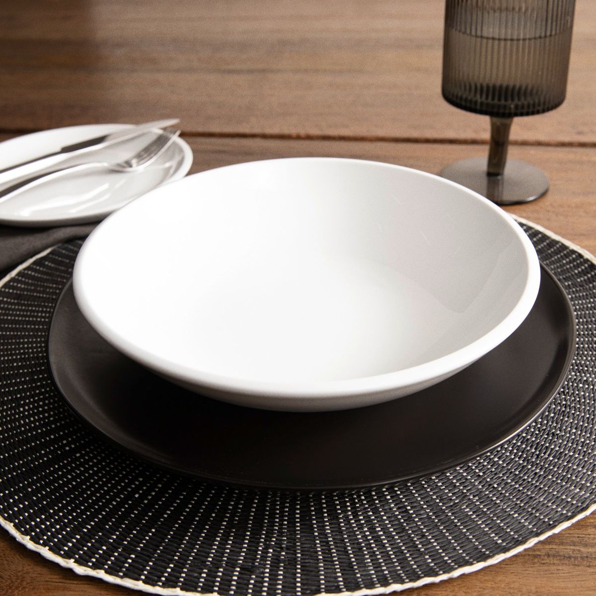 BASEMENT - Plato Hondo Basement Porcelana Blanca 23 Cm