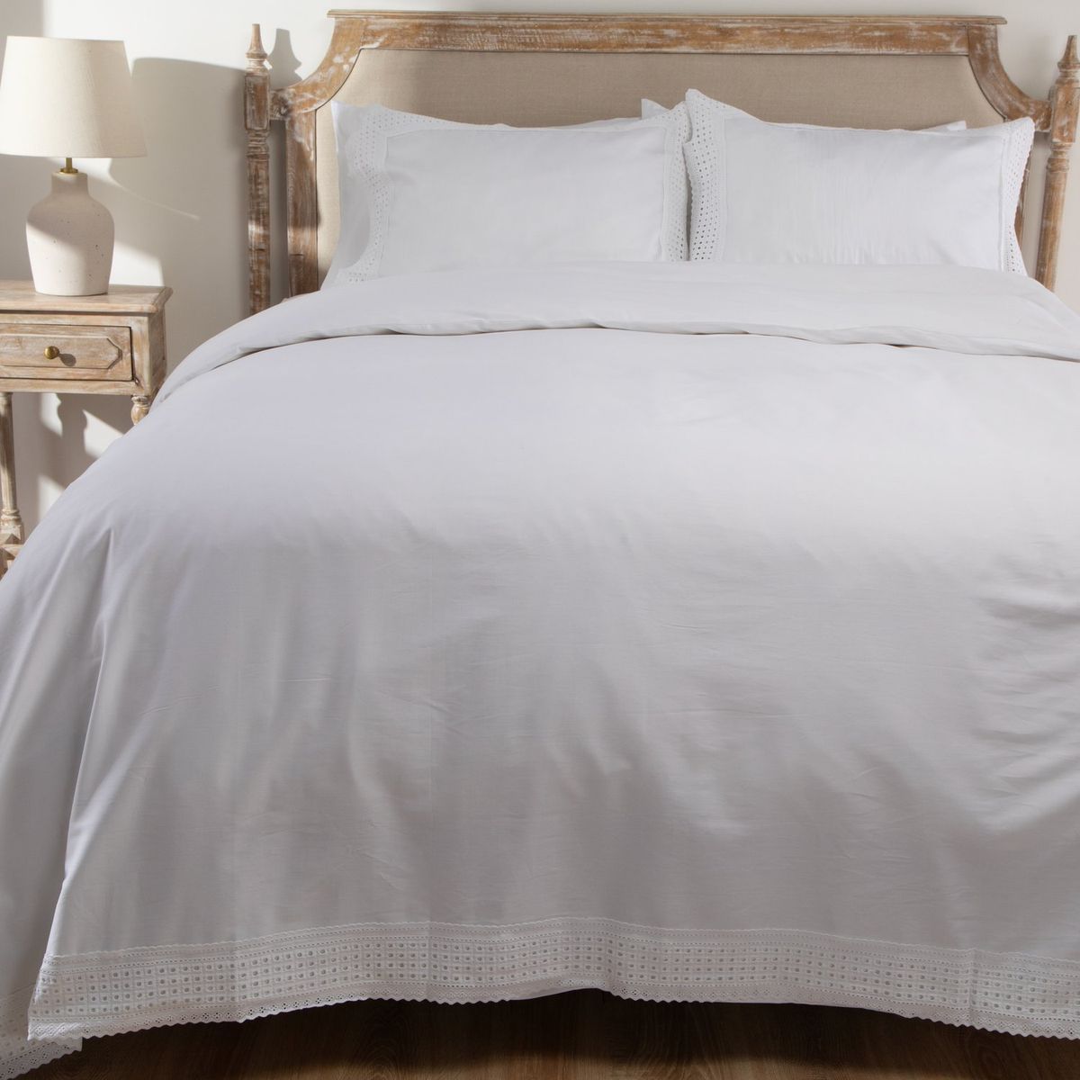 ROBERTA ALLEN - Funda De Plumón Blanca Bordada 100% Algodón Roberta Allen