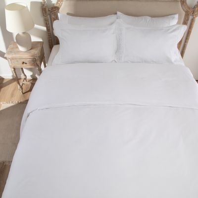 Imagen 2 del producto Funda De Plumón Blanca Bordada 300 Hilos 100% Algodón