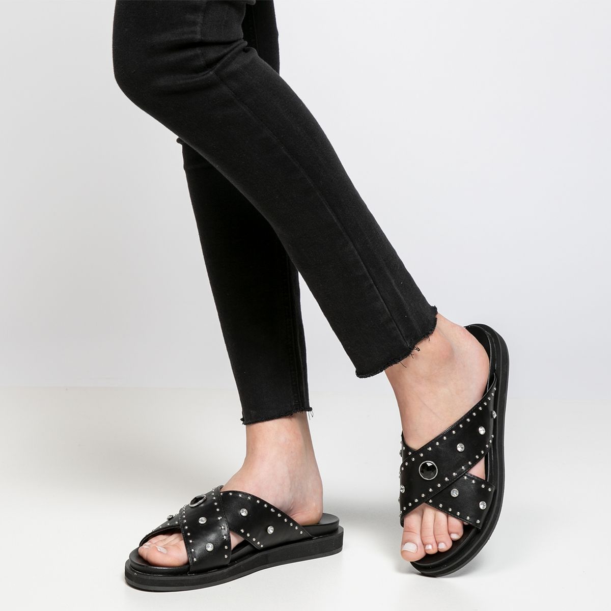 AMERICANINO - Sandalia Mujer Negro