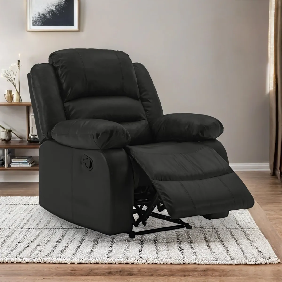 MICA - Sillón Berger Robbie 1 Cuerpo Cuero Combinado Clásico Mica