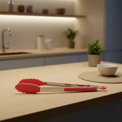 MICA - Set de Utensilios de Cocina Cherry Acero y Silicona