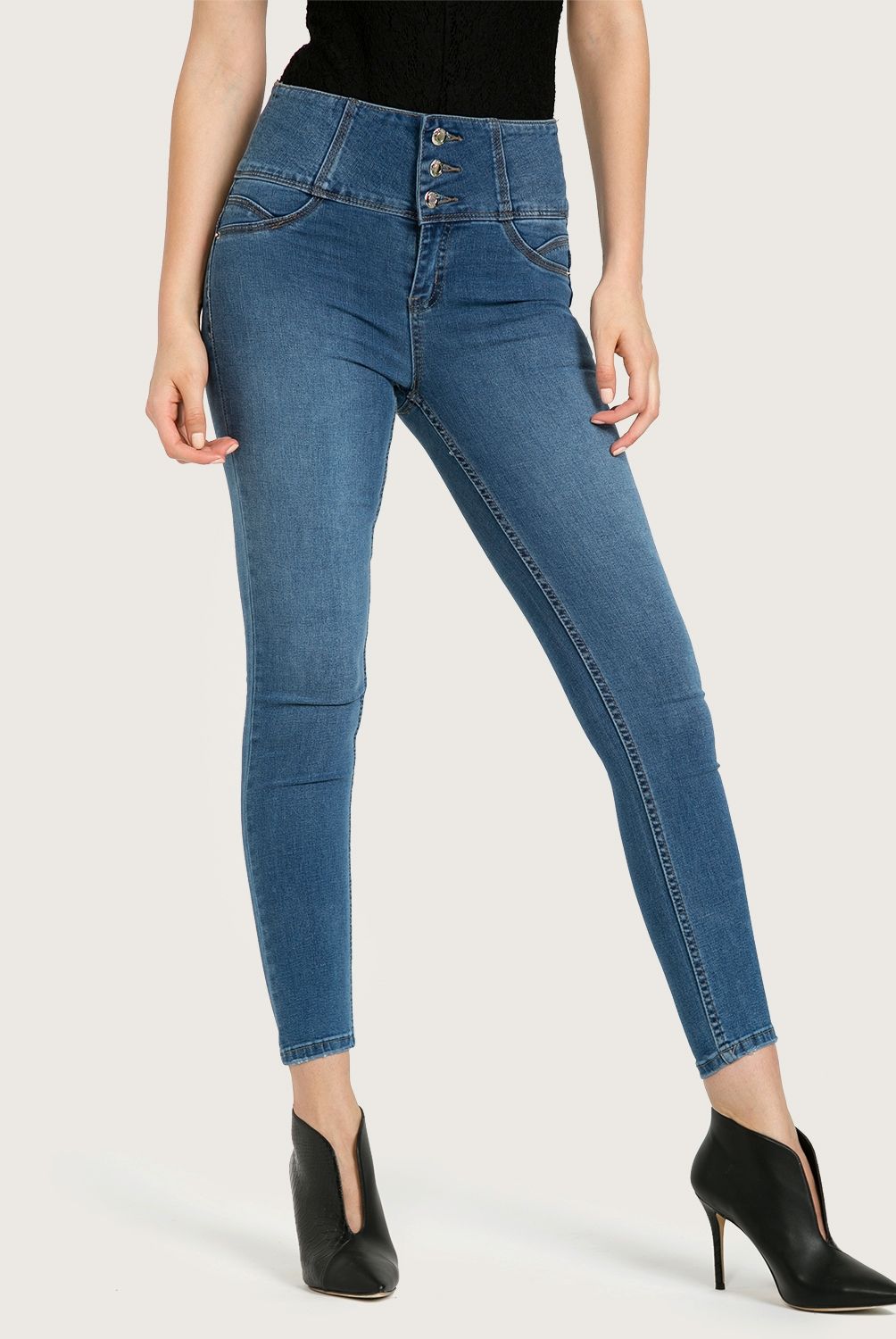 MOSSIMO - Jeans Skinny Push Up Tiro Alto Mujer Mossimo