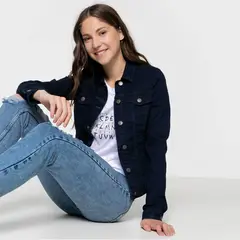 SYBILLA - Chaqueta Jeans Mujer Algodón Manga Larga
