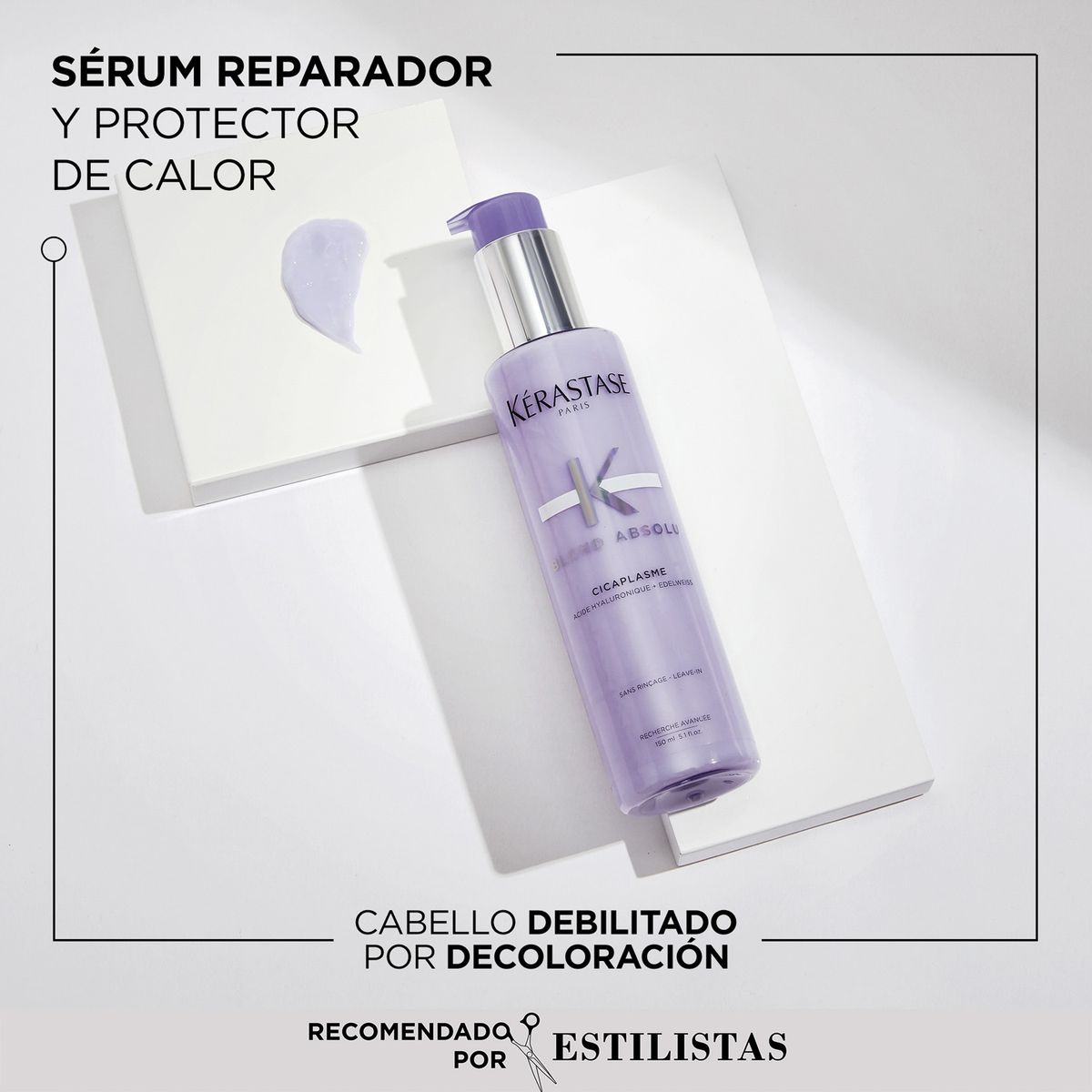KERASTASE - Serum Protector De Calor Reparación Cabello Rubio O Decolorado Cicaplasme Blond Absolu 150ml Kerastase