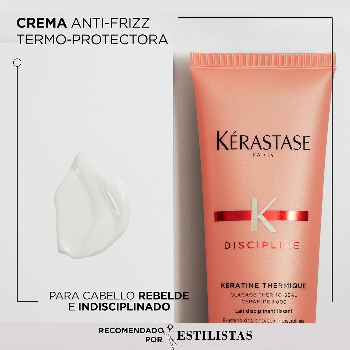 KERASTASE - Crema Termo-Protectora Anti-Frizz Cabello Indisciplinado Keratine Thermique Discipline 150ml Kerastase