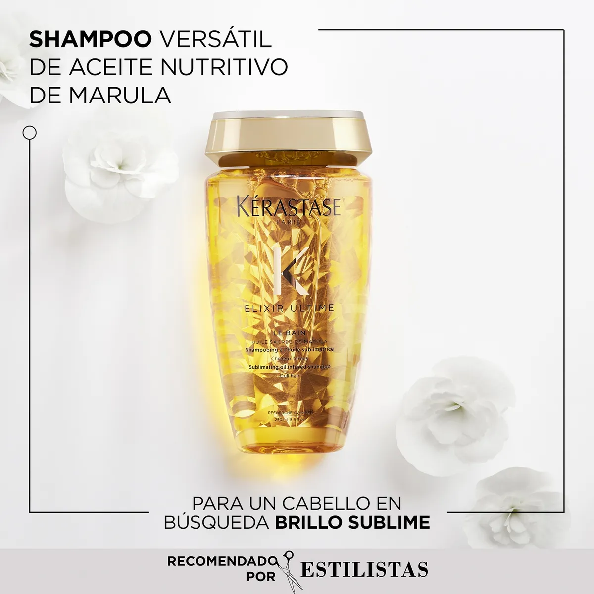 KERASTASE - Shampoo Brillo Sublime Todo Tipo De Cabello Le Bain Elixir Ultime 250ml Kerastase