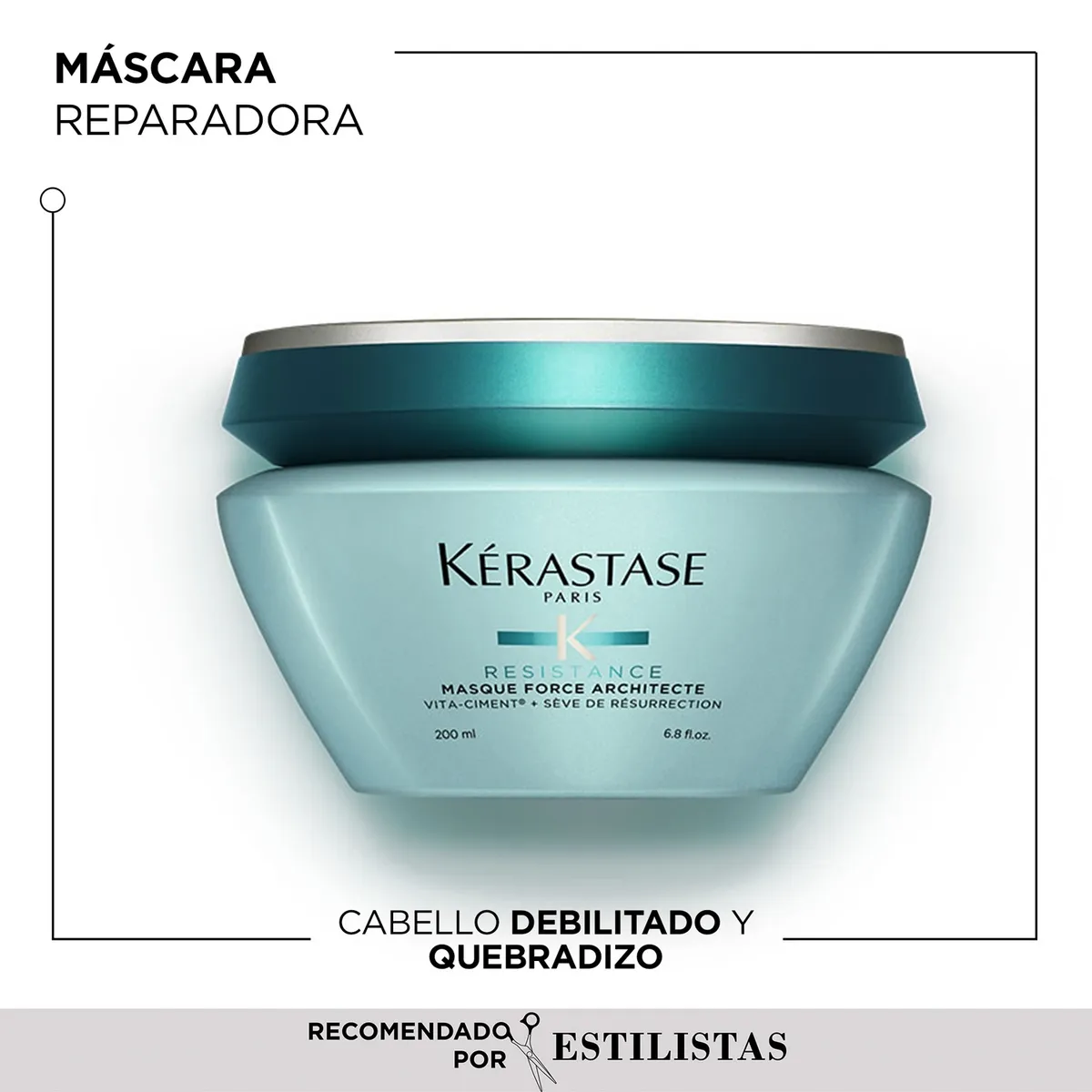 KERASTASE - Máscara Reparación Cabello Frágil Y Debilitado Masque Force Architecte Resistance 200ml Kerastase