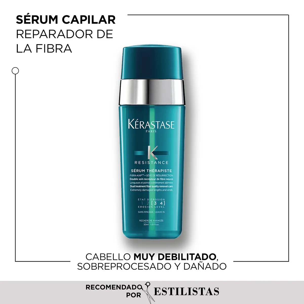KERASTASE - Serum Reconstrucción Cabello Muy Dañado Sérum Thérapiste Resistance 30ml Kerastase