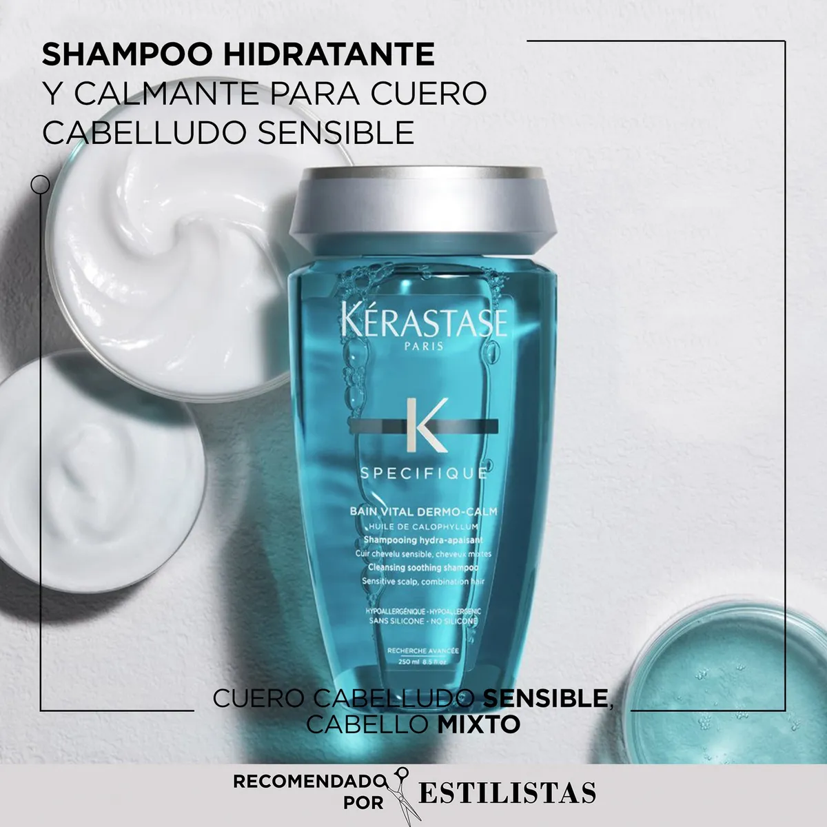 KERASTASE - Shampoo Calmante Cuero Cabelludo Sensible Bain Vital Dermo-Calm Specifique 250ml Kerastase