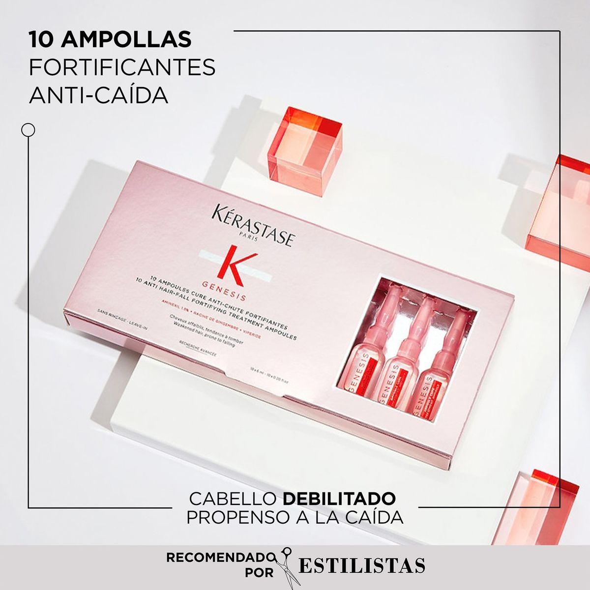KERASTASE - Cura Activadora Anti-Caída Cabello Frágil Ampoules Cure Anti-Chute Fortifiant Genesis 10*6ml Kerastase