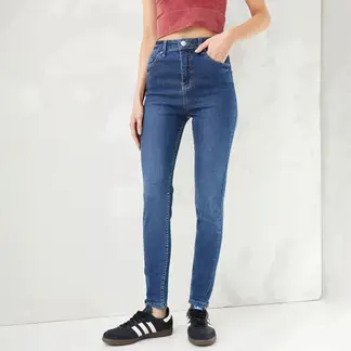 AMERICANINO - Jeans Básico Tiro Súper Alto Mujer Algodón