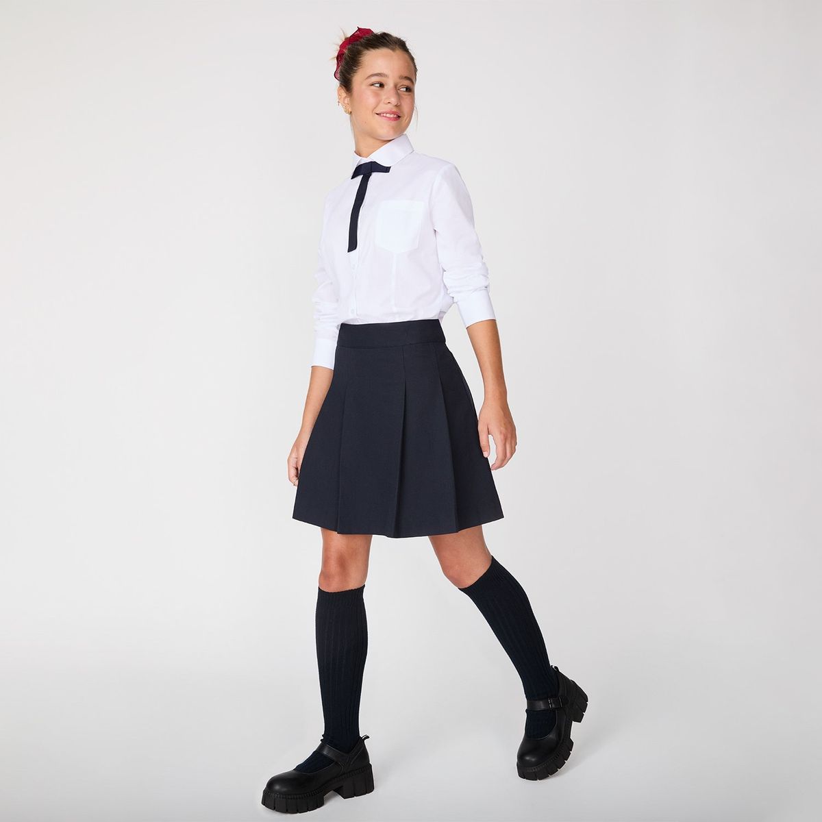 HOLLEY SKOOL - Holley Pack 2 Blusas Escolares Niña Manga Larga Cuello Redondo