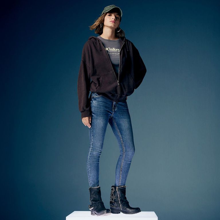 Jeans Skinny Tiro Alto Mujer