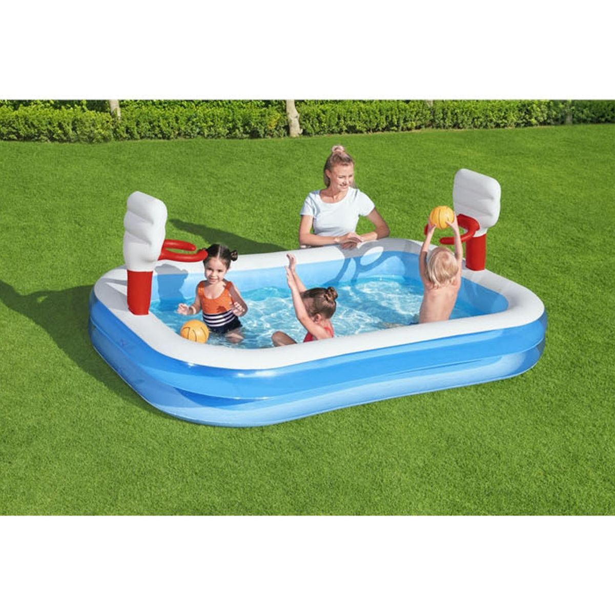BESTWAY - Piscina Infantil Con Aros de Basquetball 254 X 168 X 102 Cm Bestway
