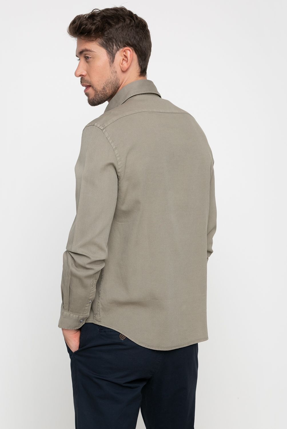 BASEMENT - Camisa Manga Larga Hombre