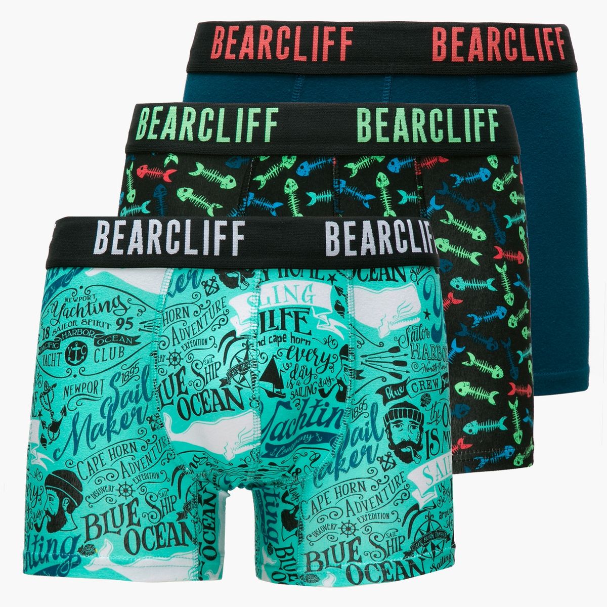 BEARCLIFF - Pack de 3 Bóxers Algodón Hombre Bearcliff
