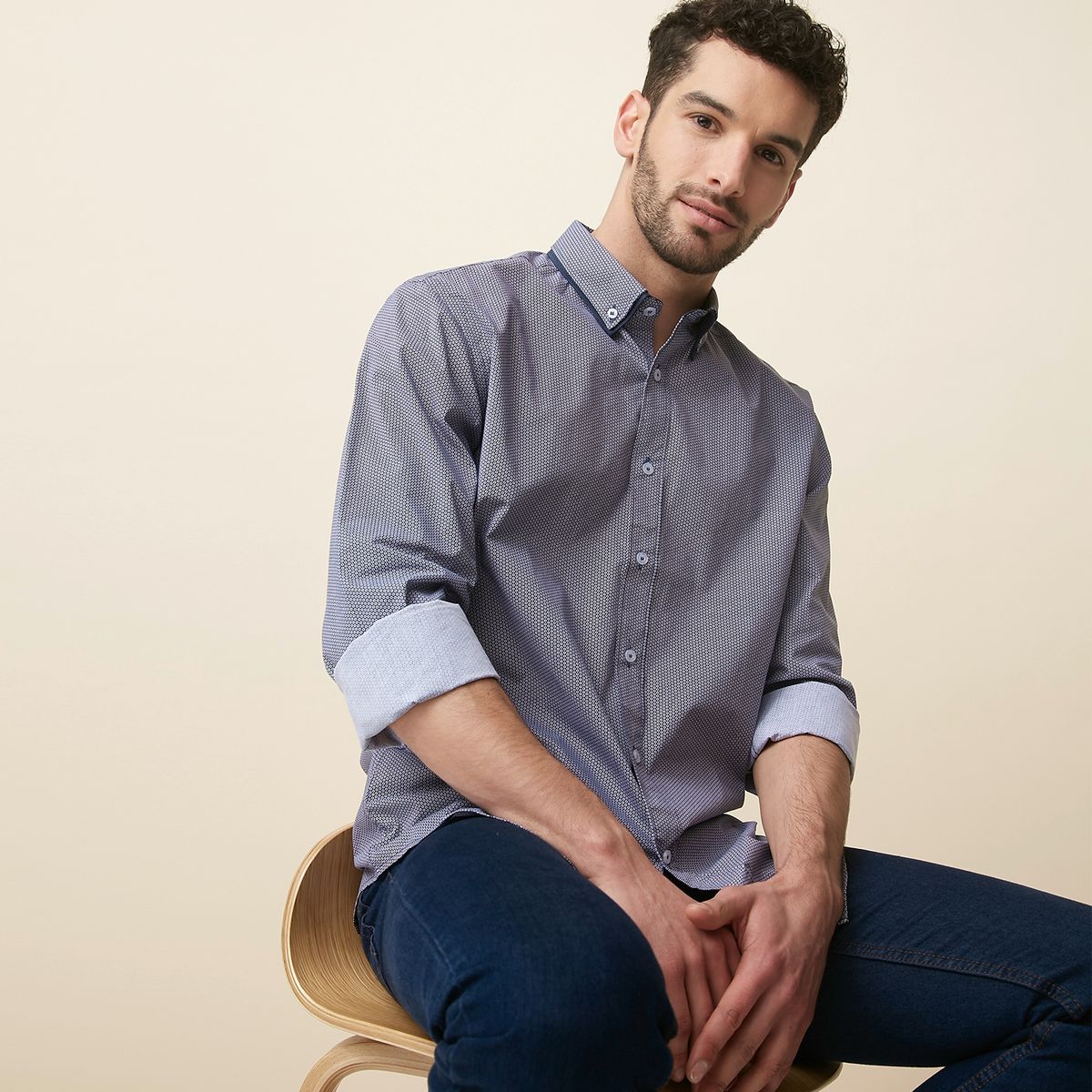 NEWPORT - Camisa Formal Slim Fit Hombre Newport