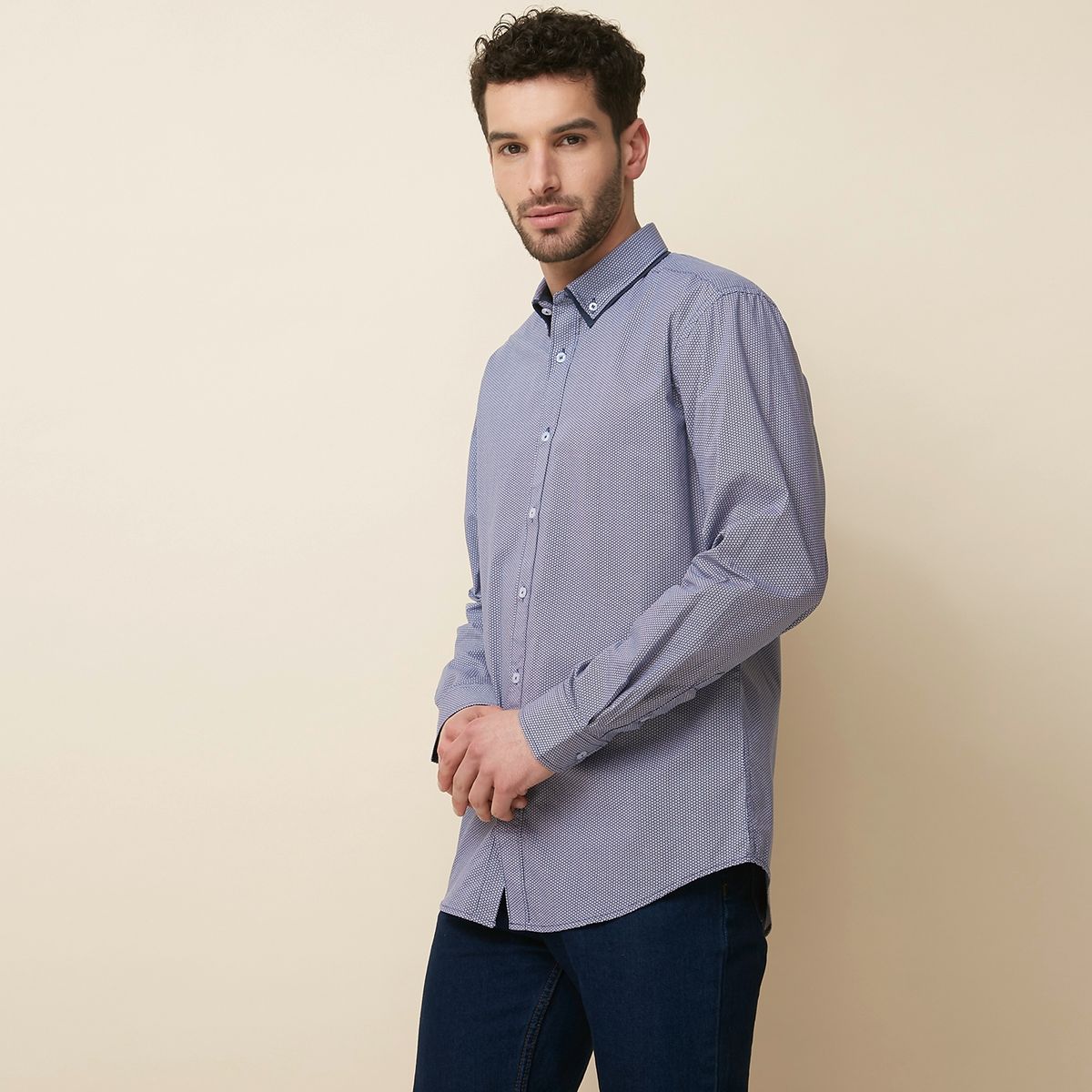 NEWPORT - Camisa Formal Slim Fit Hombre Newport