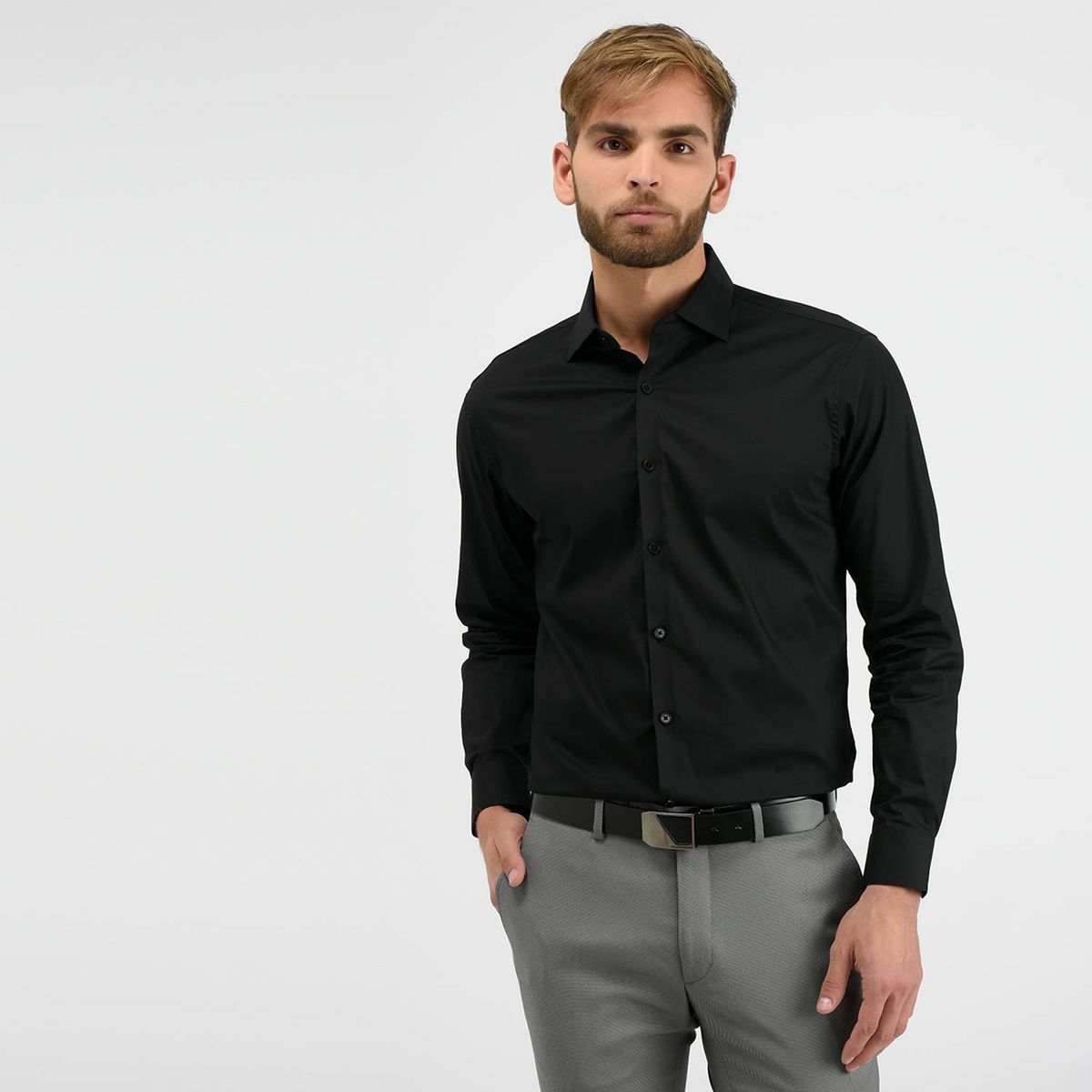 BASEMENT - Basement Camisas De Vestir Formal Algodón Hombre