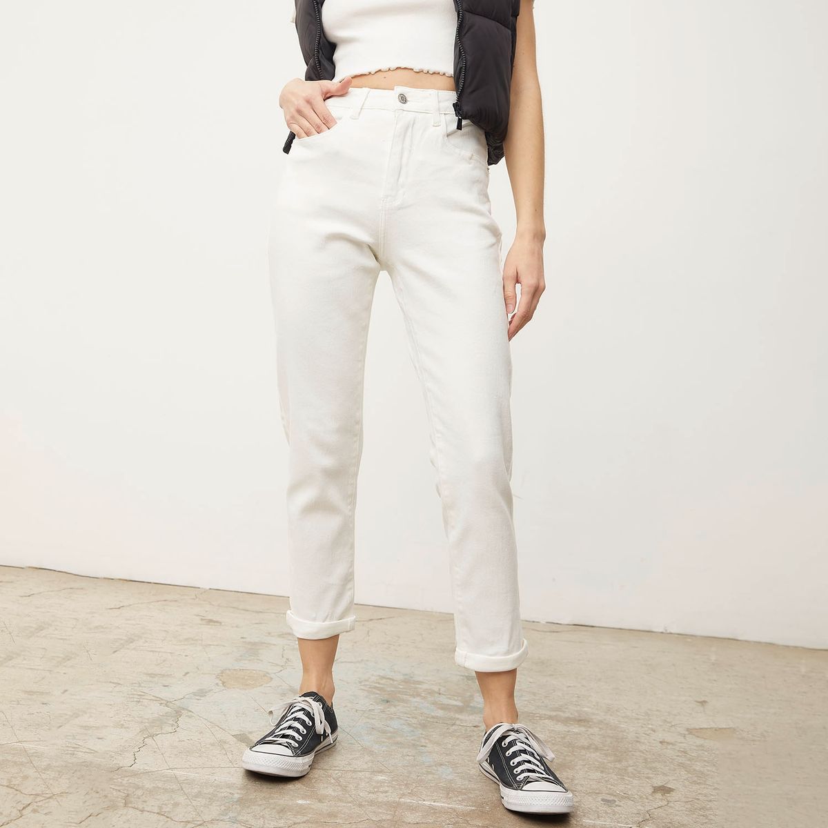 SYBILLA - Jeans Mom Tiro Alto Mujer Sybilla